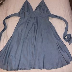 Light Blue Halter Dress